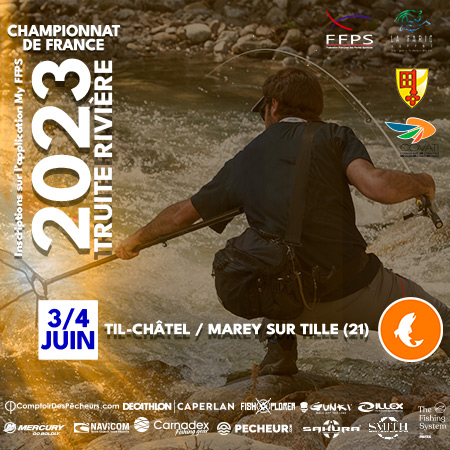 CHAMPIONNAT DE FRANCE TRUITE AUX LEURRES EN RIVIERE  à TIL-CHÂTEL  